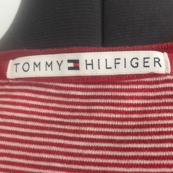 *4/$20* Tommy Hilfiger Red & White Stripe T-Shirt - Picture 4 of 6